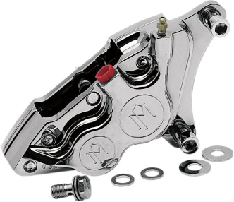 Performance Machine Front Left Side 4 Piston Differential Bore Caliper 11.5 Inch Discs in Chrome Finish For 1984-1999 FLST, 1997-1999 FXST, 1984-1999 FXR/FXD/FXWG, 1984-1999 XL, 1984-1999 FLT/FLH Models (0053-2915-CH)