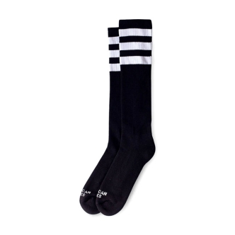 American Socks Knee High Black Triple White Striped (ARM859265)