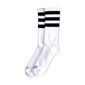 American Socks Mid High Old School Ii Triple Black Striped (ARM769265)