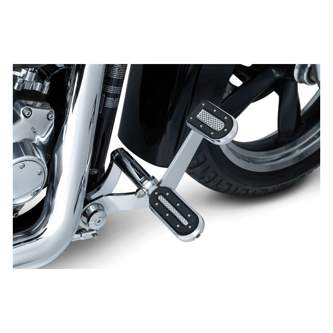 Kuryakyn Heavy Industry Brake Pedal Pad In Chrome Finish For Harley