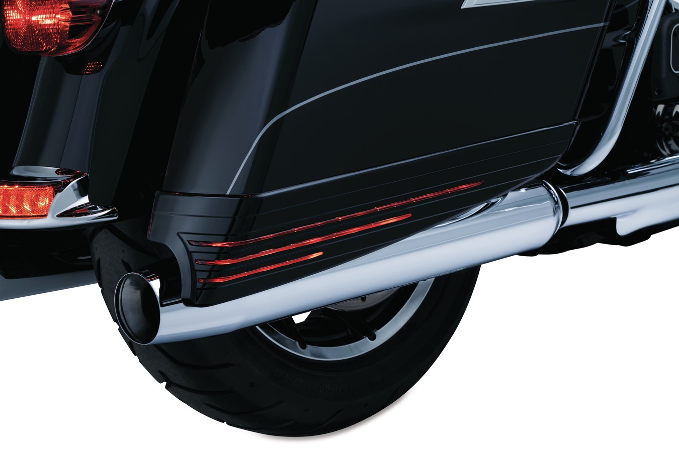 Kuryakyn L.E.D. Saddlebag Extensions In Gloss Black Finish For Harley