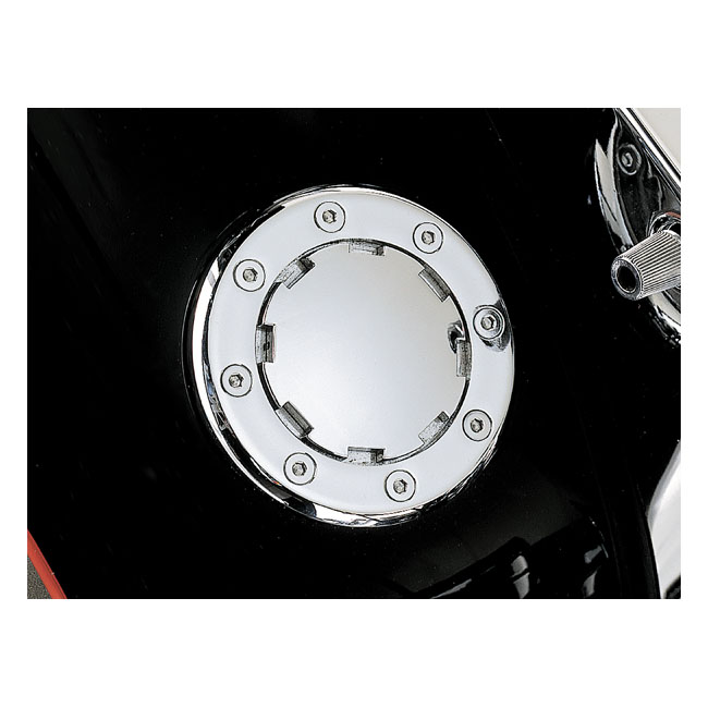 Kuryakyn Vented Flush Mount Gas Cap In Chrome Finish For Harley