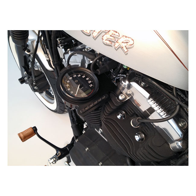 Cult Werk Speedo Bracket in Black Finish Without Cover For 20102020 XL1200X Sportster Forty