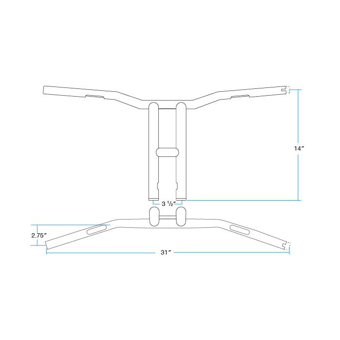 Biltwell Tyson XL 14 Inch Pullback Handlebar in Black Finish For 2008