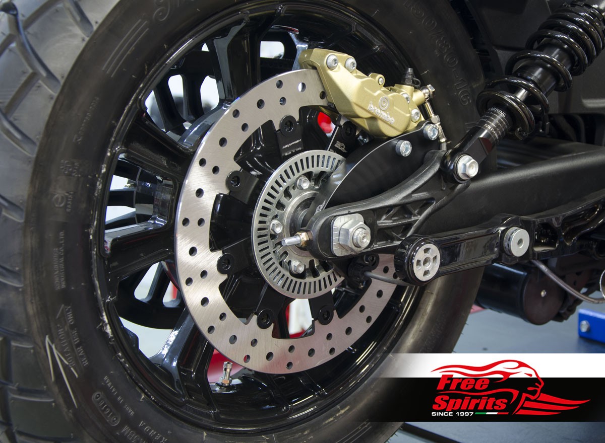 Free Spirits Rear Brake Rotor Kit 298mm With Pads For Brembo Kits For  Indian Scout Models (105002HK)