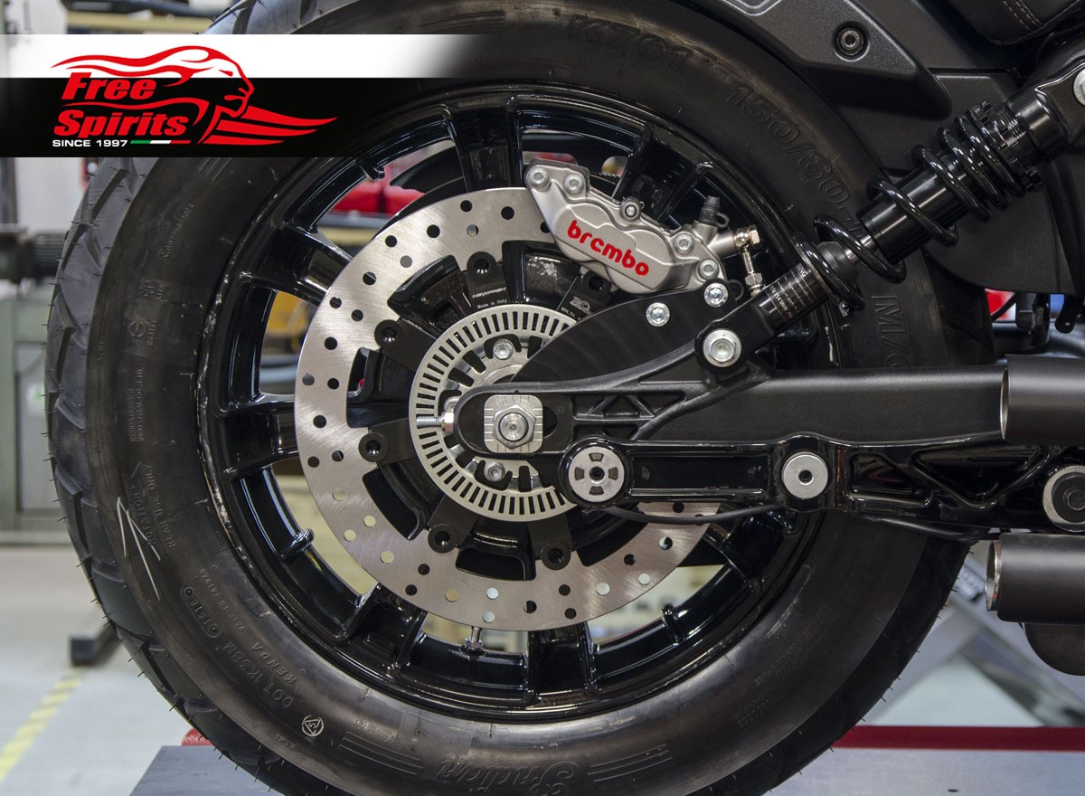 Free Spirits Rear Brake Rotor Kit 298mm With Pads For Brembo Kits For  Indian Scout Models (105002HK)