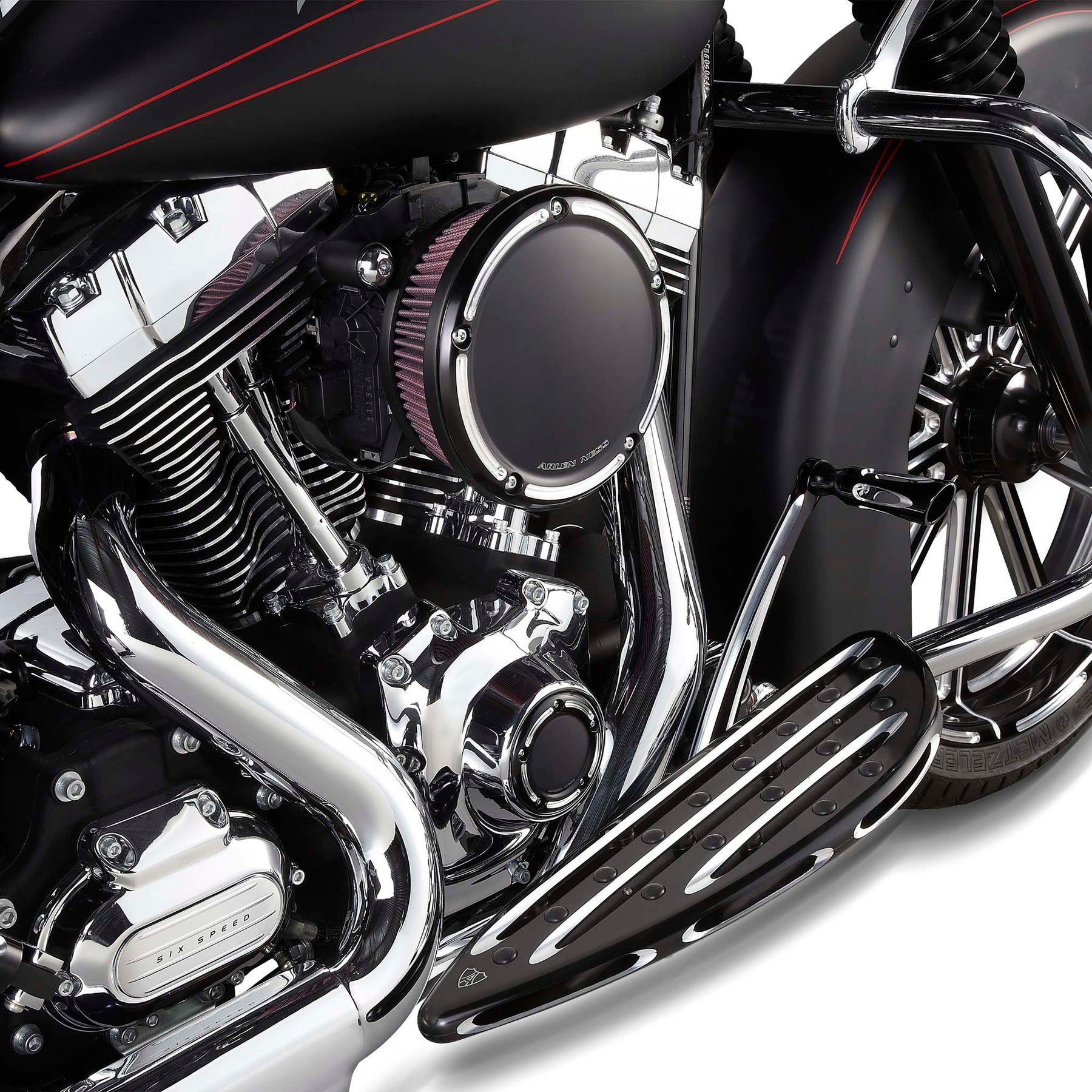 Arlen Ness Deep Cut Driver Floorboards In Black For Harley Davidson