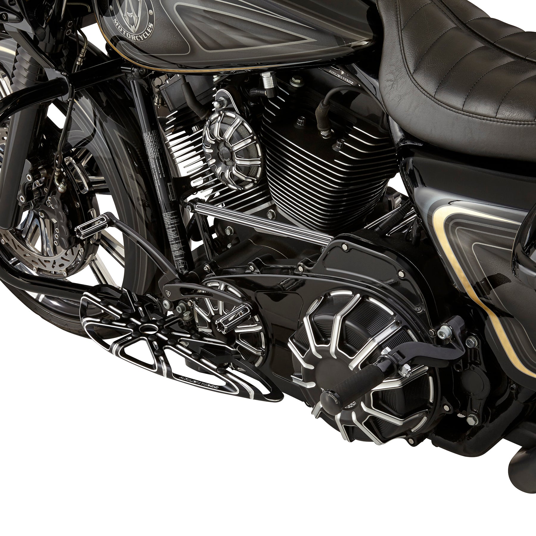 ベルギー製 アレンネス 正規品／アレンネス Deep Cut Round Shift Rod Black Tc M8 ARLEN NESS バイク 