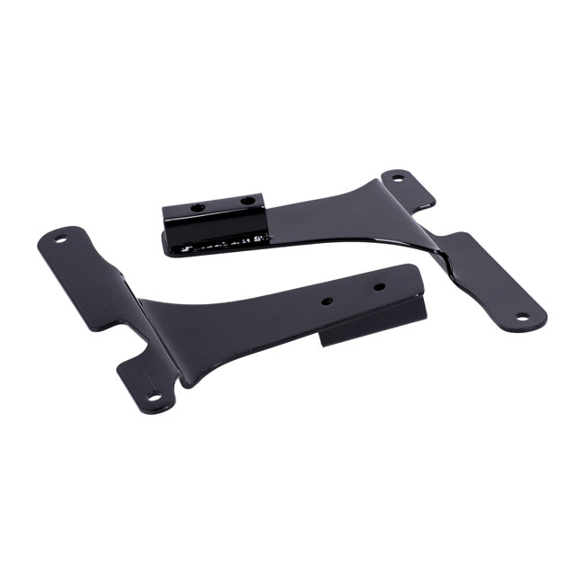 DOSS Rigid Mount Sissy Bar Side Plates in Gloss Black Finish For 1994