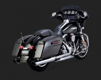 Vance & Hines Twin Slash 4 Inch Rounds Slip-On Mufflers In Chrome For Harley Davidson 1995-2016 Touring Models (16763)