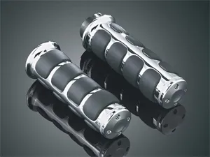 Kuryakyn ISO-Grips in Chrome For 1974-2023 Harley Davidson Single And Dual Throttle Cable Models (6205)