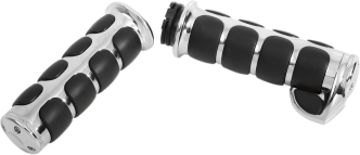 Kuryakyn Premium ISO-Grips With Standard ISO-Throttle Boss In Chrome Finish For Dual Throttle Cable (6212)