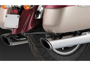 Vance & Hines Twin Slash Round Slip-On Exhaust System For Kawasaki 2009-2013 Vulcan 1700 Nomad Motorcycles (18371)