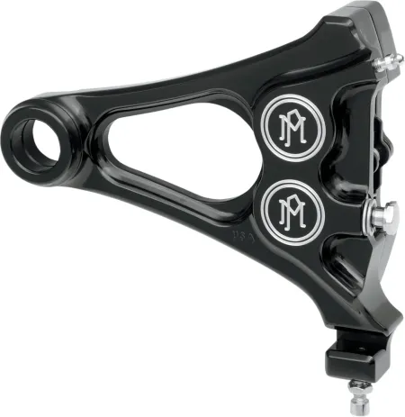 Performance Machine Rear 4 Piston Integrated Bore Caliper In Black Finish For 2006-2017 Harley Davidson Softail Models (1256-0077-B)
