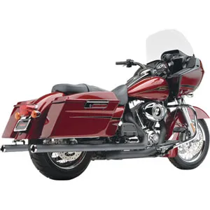 Cobra Speedster Duals Exhaust System Straight Cut In Black Finish For Harley Davidson 2010-2016 FLHT/FLHR Touring Motorcycles (6973B)