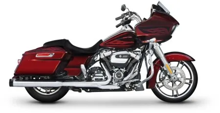 Rinehart Racing 4 Inch Slip-Ons In Chrome With Black End Caps For Harley Davidson 2017-2022 Touring Motorcycles (500-0106)