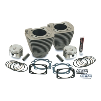 S&S 88 Inch / 1436CC 3-5/8 Inch Big Bore Cylinder & Piston Kit in Natural Aluminium Finish For 1984-1999 Evo Big Twin Models (91-7002)