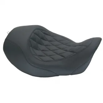 Mustang Tripper Forward Solo Wide, Diamond Stitch 13 Inch Seat For Harley Davidson 2006-2017 Dyna Motorcycles (76710)