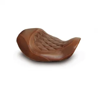 Mustang Tripper Forward Solo Wide, Diamond Stitch, Brown 13 Inch Seat For Harley Davidson 2006-2017 Dyna Motorcycles (76711)
