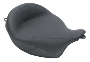 Mustang Plain Solo Seat 17 Inches With Seating Position Moved 1.25 Inches Backwards For Harley Davidson 2008-2023 FLHR, FLHT, FLTR and FLHX Motorcycles (76067)