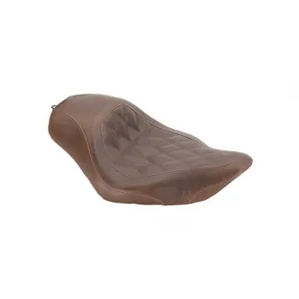 Mustang Tripper Solo Wide, Diamond Stitch, Brown Seat 12 Inches For Harley Davidson 2004-2020 XL Sportster Models (76730)