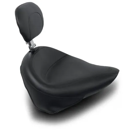 Mustang Vintage Wide Solo Seat 17.5 Inches With Backrest For Harley Davidson 2000-2016 Softail Motorcycles With 150 Tire (Excluding Deuce) (79487)