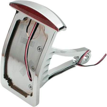 Drag Specialties Axle Mount Half Moon Curved Vertical LED Taillight License Plate Mount For 2000-2007 Softail Models With 3/4 Inch Or 1 Inch Axles (2010-0552)