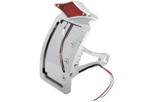 Drag Specialties Axle Mount Diamond Curved Vertical LED Taillight License Plate Mount For 2000-2007 Softail Models With 3/4 Inch Or 1 Inch Axles (2010-0557)