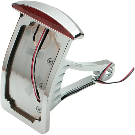 Drag Specialties Axle Mount Half Moon Curved Vertical LED Taillight License Plate Mount For 1986-1999 Softail Models (0906-6041)