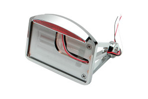 Drag Specialties Axle Mount Half Moon Flat Vertical LED Taillight License Plate Mount For 1986-1999 Softail Models (0906-6042)