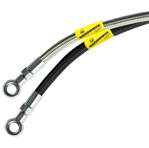 Goodridge 17 inch Pre Fabricated Brake Line in Stainless Steel and Black Finish