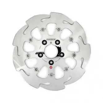 Braking 11.5 Inch Front Left Floating 9-Spoke Brake Rotor in Polished Finish For 2000-2013 Sportster, 2000-2007 Touring, 2000-2005 Dyna & 2000-2014 Softail Models (HD05FLD)