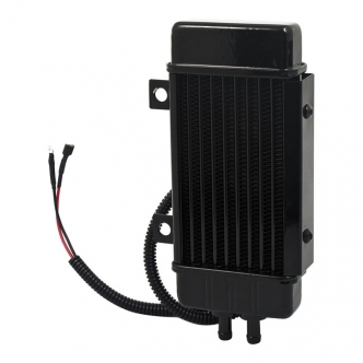 Jagg Vertical Fan Assisted 10 Row Oil Cooler in Black Finish For 1955-1983 Big Twin, 1982-1994 FXR, 1984-2017 Softail, 1991-2017 Dyna, 1984-2016 FLT/Touring (Excluding Twin Cooled), 1986-2020 Sportster Models (ARM477079)
