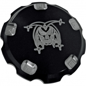 Joker Machine Serrated Gas Cap in Black Anodised Finish For 1999-2020 Big Twin And Late 1996-2020 XL Sportster Models (10-441B)
