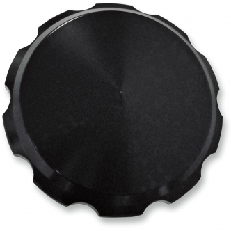 Joker Machine Serrated Smooth Gas Cap in Black Finish For 1992-2020 Big Twin And Late 1996-2020 XL Models (10-442B)
