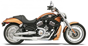 Bassani Chrome Short Megaphone Road Rage 2 Into 1 System In Chrome For Harley Davidson 2002-2005 VRSCA/B With Forward Controls (1V12J)