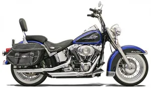 Bassani 3 Inch FirePower Series Slip-On Mufflers Slashdown In Polished Chrome Finish For Harley Davidson 2007-2017 Softail (12117B)