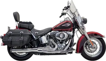 Bassani Road Rage II B1 Power System In Chrome With Black End Cap For Harley Davidson 1986-2017 Softail Models (Except FXSB/SE) (1S18R)