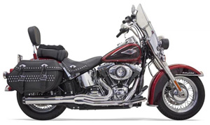 Bassani Road Rage II B1 Power System In Chrome With Black End Cap For Harley Davidson 1986-2017 Softail Models (Except FXSB/SE) (1S18R)