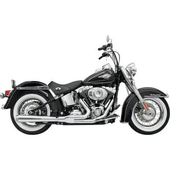Bassani Road Rage 2 Into 1 System In Chrome Long Megaphone For Harley Davidson 1986-2017 Softail Models (Except 2009 FXSTSSE & 2013-2016 FXSB/SE) (12111J)