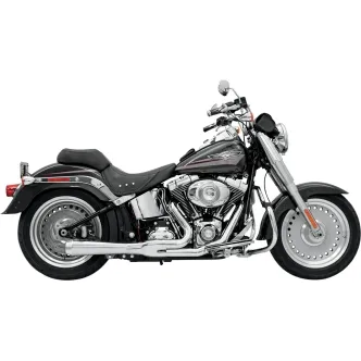 Bassani Road Rage 2 Into 1 System In Chrome Short Megaphone For Harley Davidson 1986-2017 Softail Models (Except 2009 FXSTSSE & 2013-2016 FXSB/SE) (12112J)
