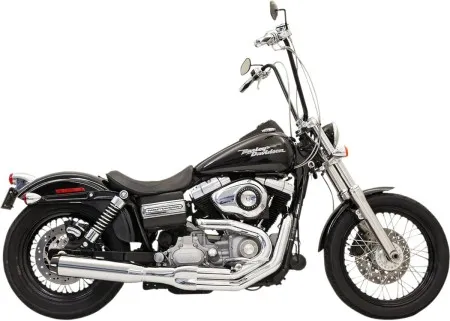 Bassani Road Rage II B1 Power System In Chrome With Black End Cap For Harley Davidson 1991-2017 Dyna Models (Except FLD) (1D18R)
