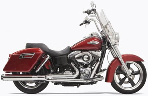 Bassani Road Rage 2 Into 1 Long System In Chrome With Black End Cap For Harley Davidson 2012-2016 Dyna Switchback Models (1D28R)