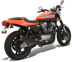 Bassani Road Rage II B1 Power System In Black With Black End Caps For Harley Davidson 2009-2012 XR1200 & XR1200X Models (1XR8R)