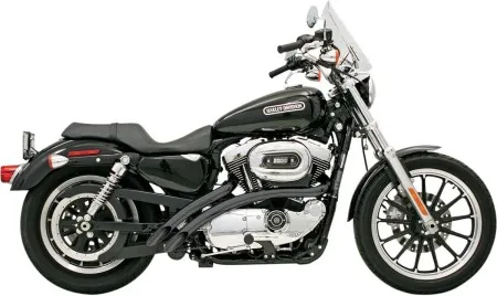 Bassani Radial Sweepers in Black Finish Exhaust For Harley Davidson 1986-2003 Sportster Models (XL-FF12B)