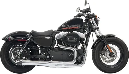 Bassani Road Rage II Mega Power System In Chrome With Short Megaphone For Harley Davidson 2004-2013 Sportster With Mid/Forward Controls (1X22R)