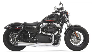 Bassani Road Rage II Mega Power System In Chrome With Short Megaphone For Harley Davidson 2004-2013 Sportster With Mid/Forward Controls (1X22R)
