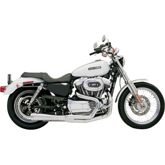 Bassani Road Rage 2 Into 1 System In Chrome Finish With Short Megaphone With Mid/Forward Controls For Harley Davidson 2004-2013 Sportster Models (14112J)