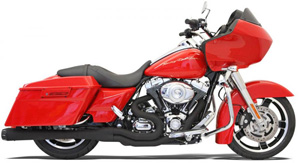 Bassani B4 Exhaust System In Black With Megaphone Muffler For Harley Davidson 1995-2016 Touring Models (FLH-747B)