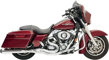 Bassani Road Rage II B1 Power System In Chrome With Black End Caps For Harley Davidson 1995-2016 Touring Models (FLH-777)